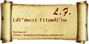 Lédeczi Filoména névjegykártya